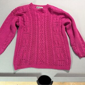Forenza Magenta Cable Knit Sweater